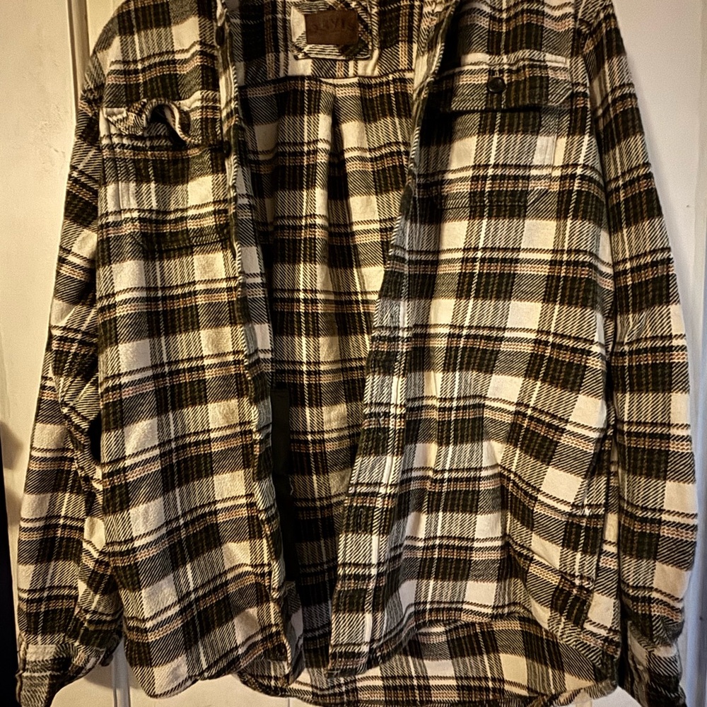 Orvis Green and Brown Plaid Casual Button Down Shirt